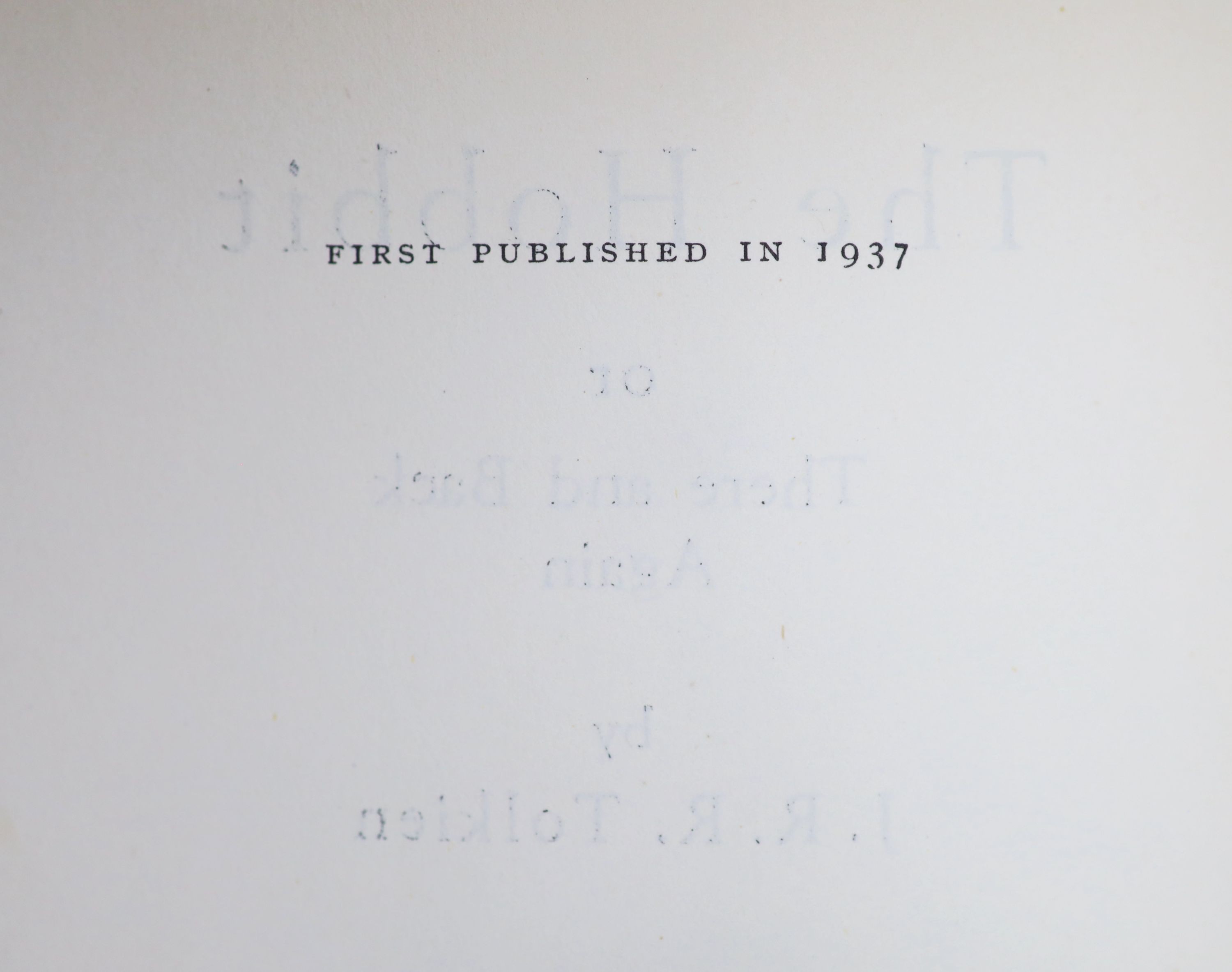 Tolkien, John Ronald Reuel (1892-1973) - The Hobbit or There and Back Again, 1st edition, 1st impression, with 1st impression dust jacket, with the word ‘’Dodgeson’’ hand corrected, with an ink mark through the ‘’e’’, th